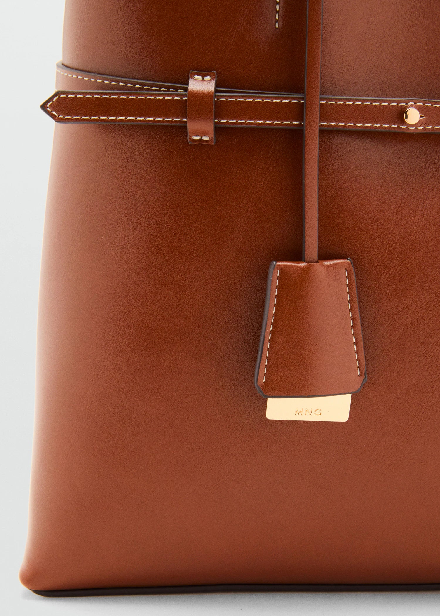 Shopper Bag With Charm Leather