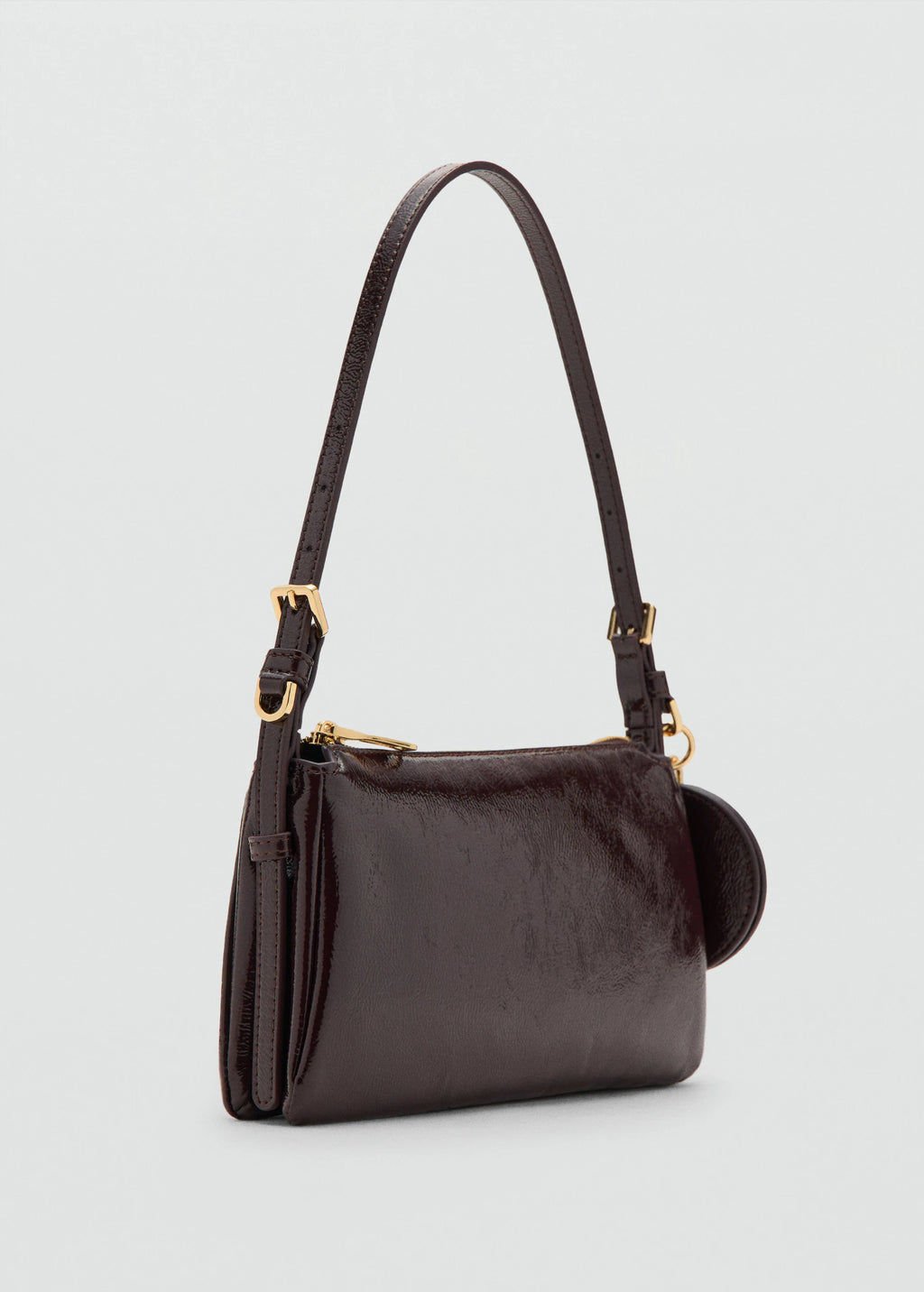 Shiny Shoulder Bag Burgundy