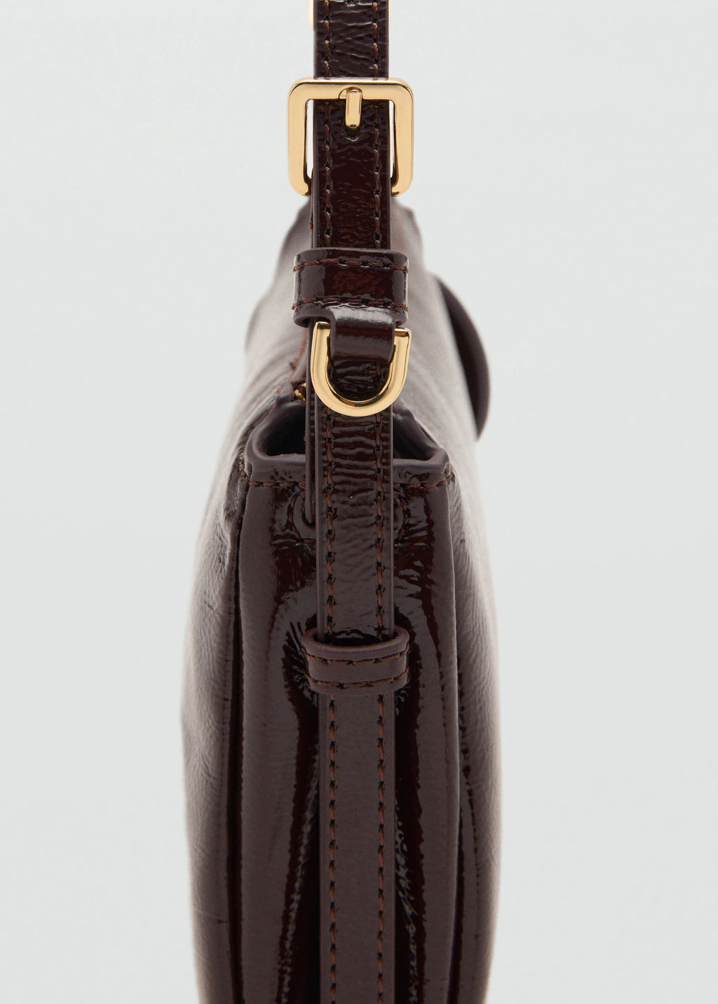 Shiny Shoulder Bag Burgundy