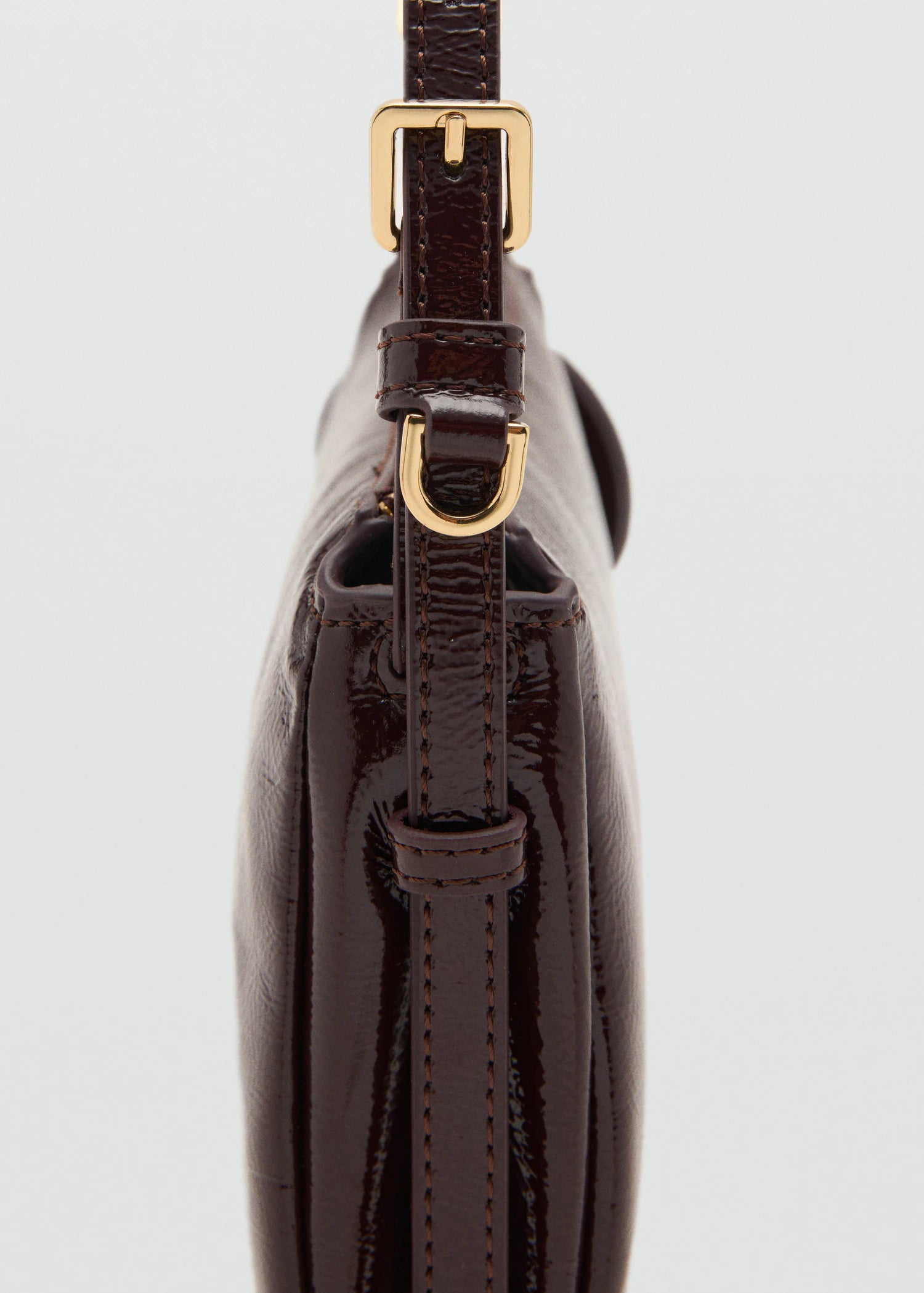 Shiny Shoulder Bag Burgundy