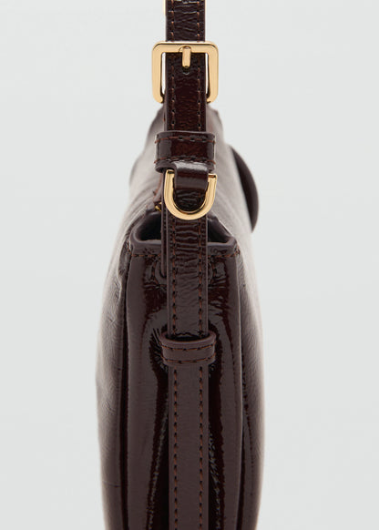 Shiny Shoulder Bag Burgundy