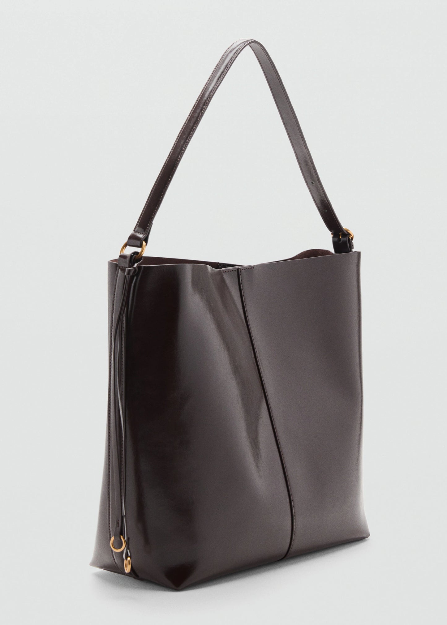 Shiny Shoulder Bag Chocolate