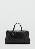 Shiny Handbag With Handles Black