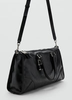 Shiny Handbag With Handles Black