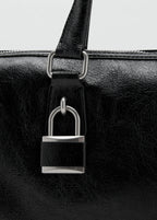 Shiny Handbag With Handles Black