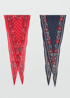 Set Of 2 Printed Handkerchiefs Red