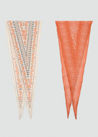 Set Of 2 Printed Handkerchiefs Ecru