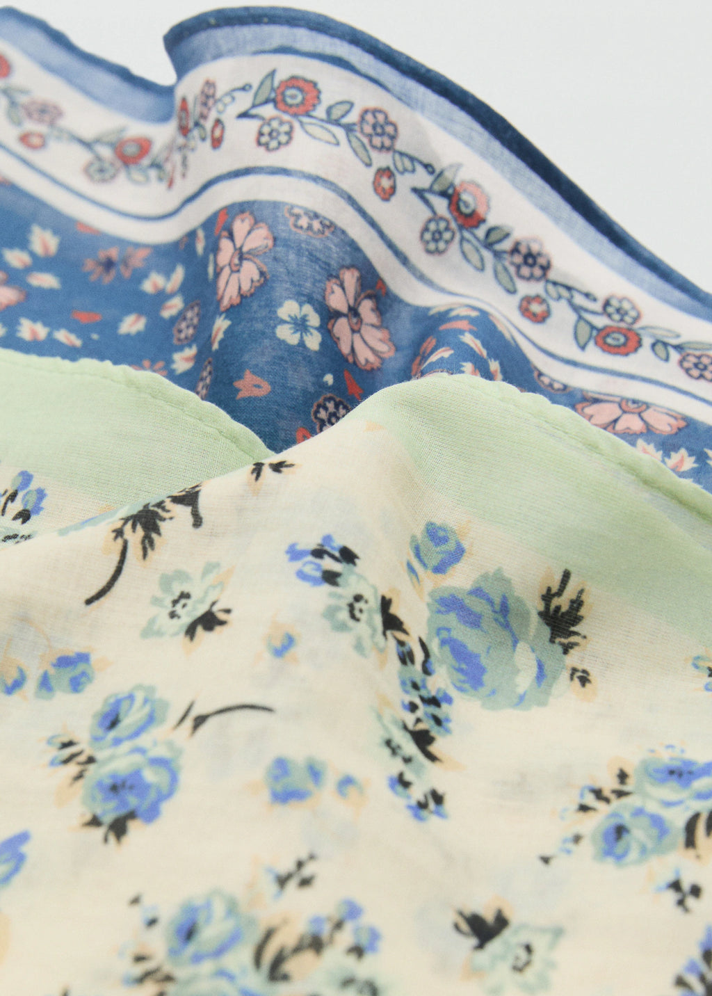 Set Of 2 Printed Handkerchiefs Blue