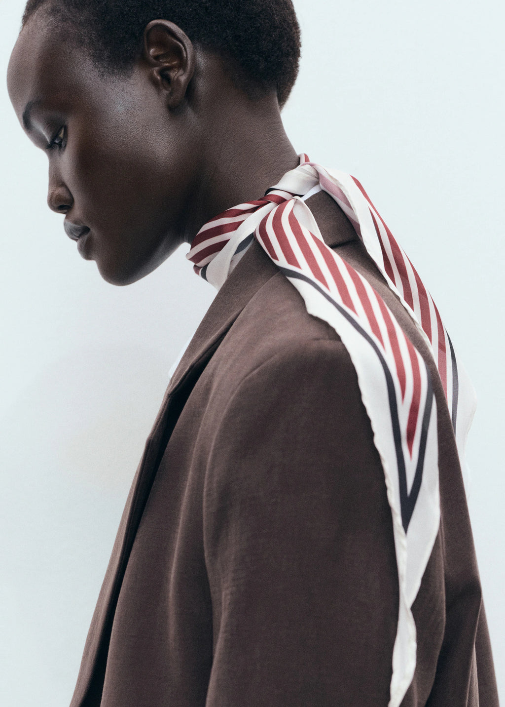 Set Of 2 Combined Scarves Maroon