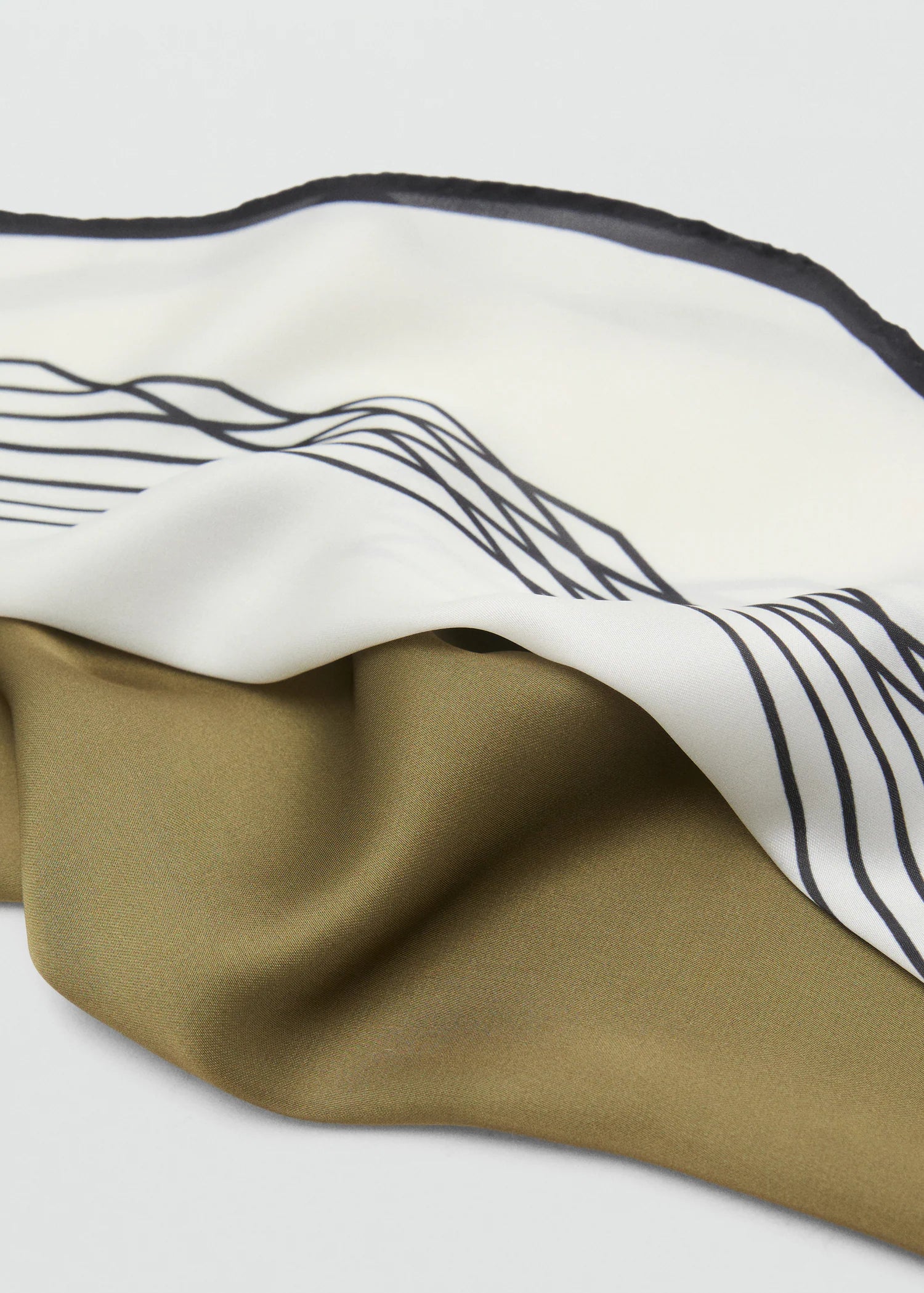 Set Of 2 Combined Scarves Khaki