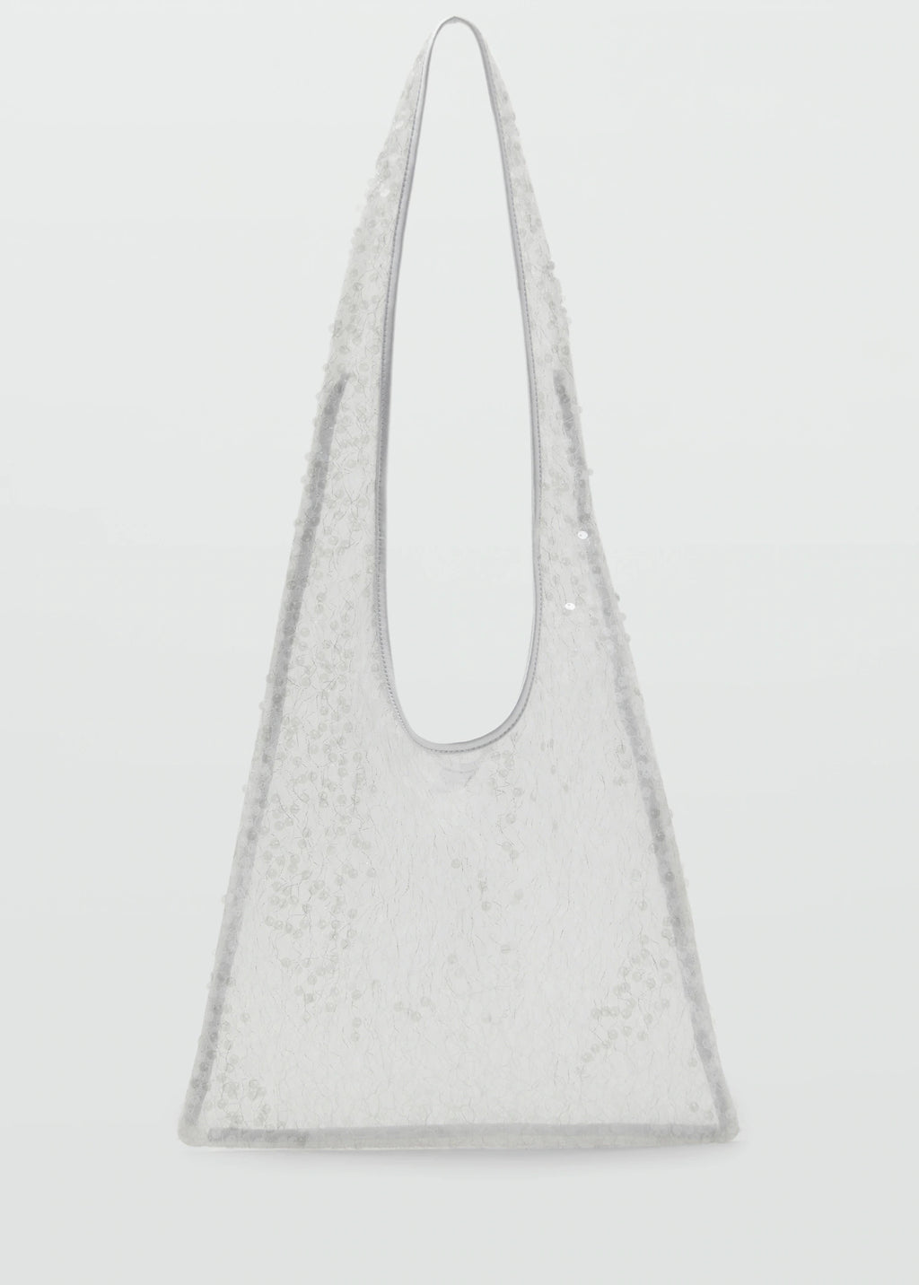 Sequinned Shoulder Bag White