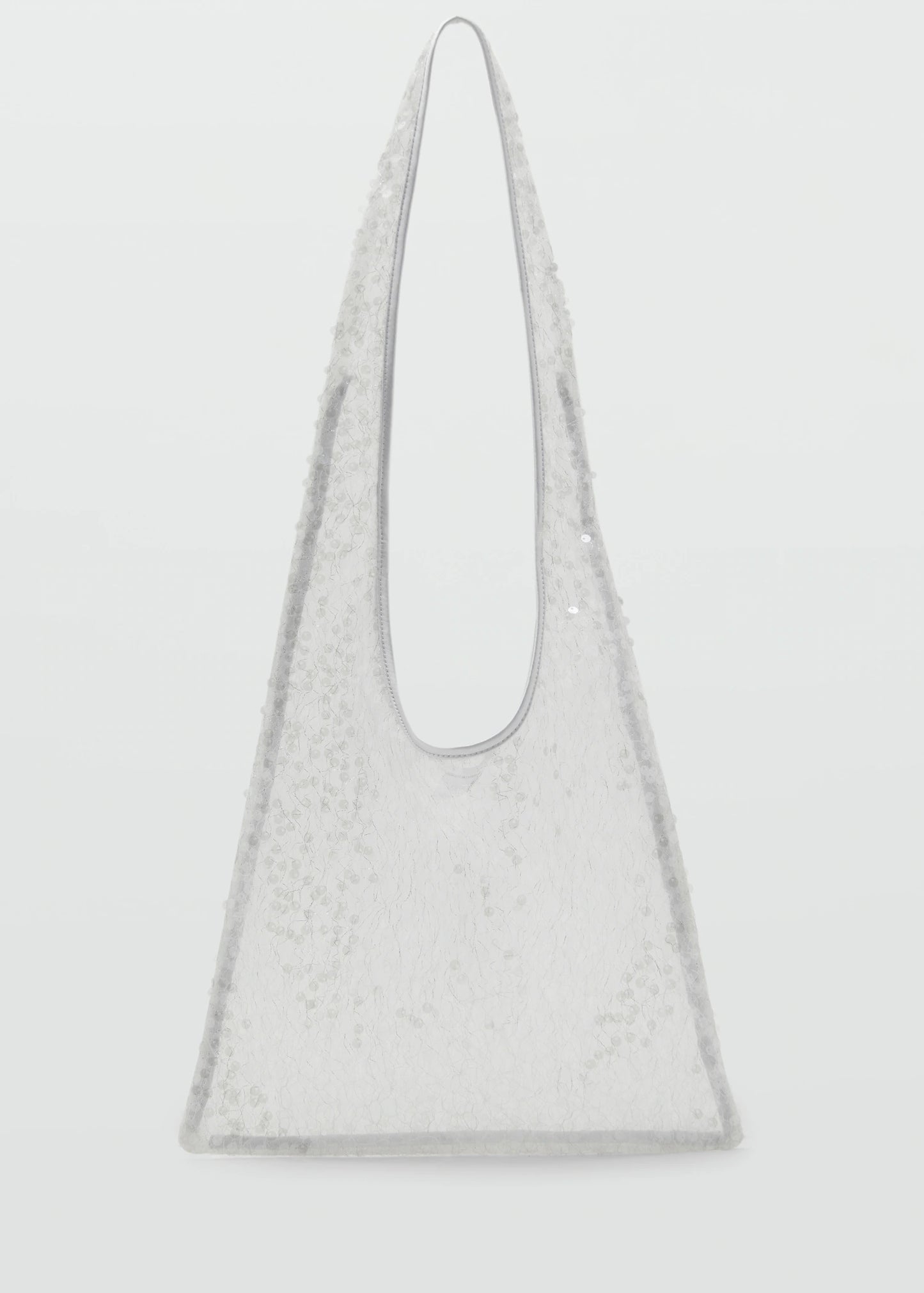 Sequinned Shoulder Bag White