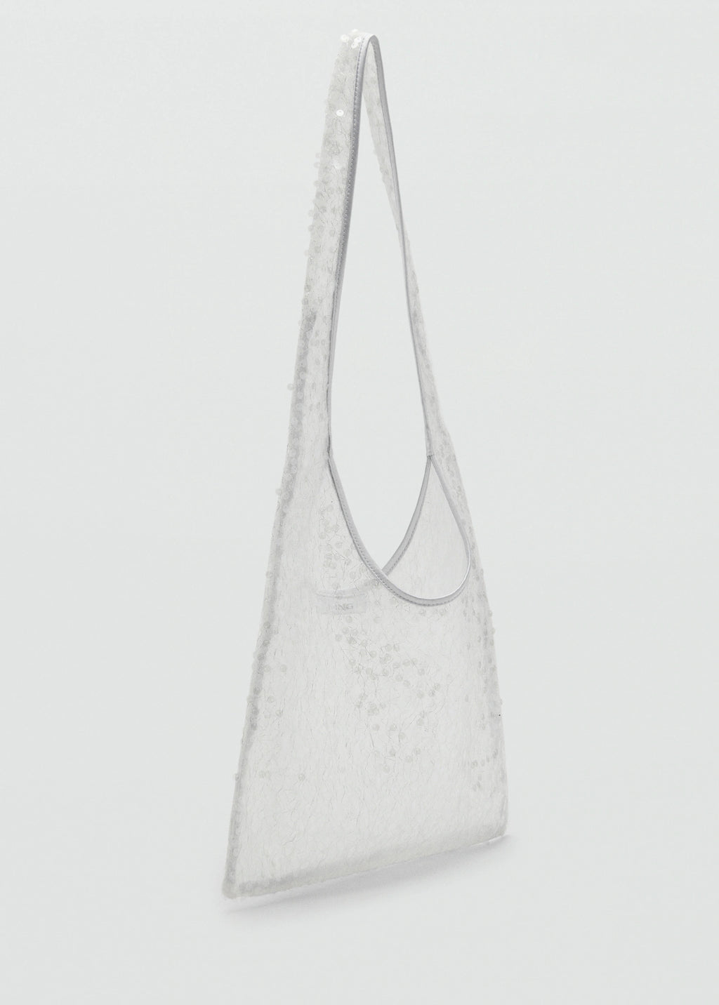Sequinned Shoulder Bag White