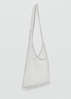 Sequinned Shoulder Bag White