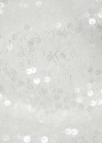 Sequinned Shoulder Bag White