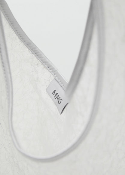 Sequinned Shoulder Bag White