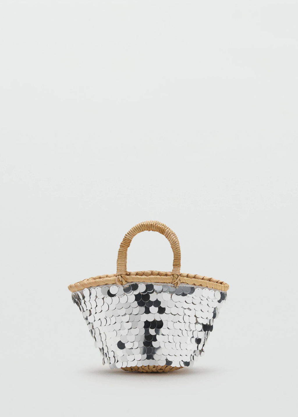 Sequined Mini Basket Silver