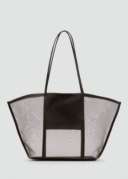 Semi Transparent Shopper Bag Chocolate