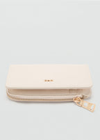Safiano Effect Wallet With Flap Off White