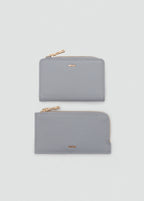 Safiano Effect Wallet With Flap Light/Pastel Grey