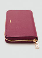Saffiano Effect Wallet Burgundy