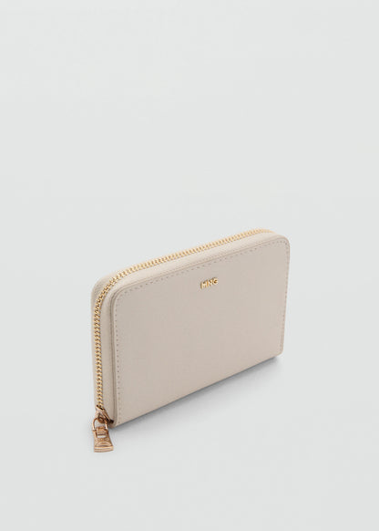 Saffiano Effect Wallet Off White
