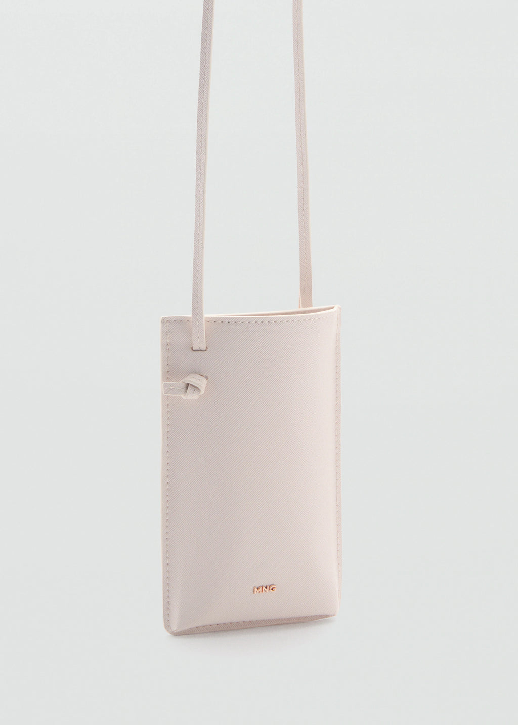 Saffiano Effect Crossbody Mobile Phone Case Off White