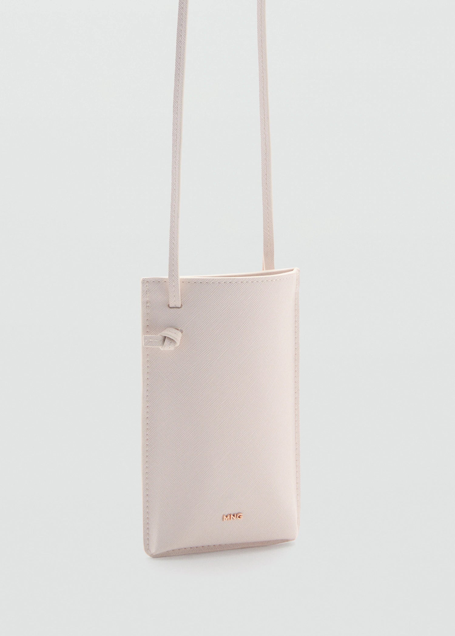 Saffiano Effect Crossbody Mobile Phone Case Off White