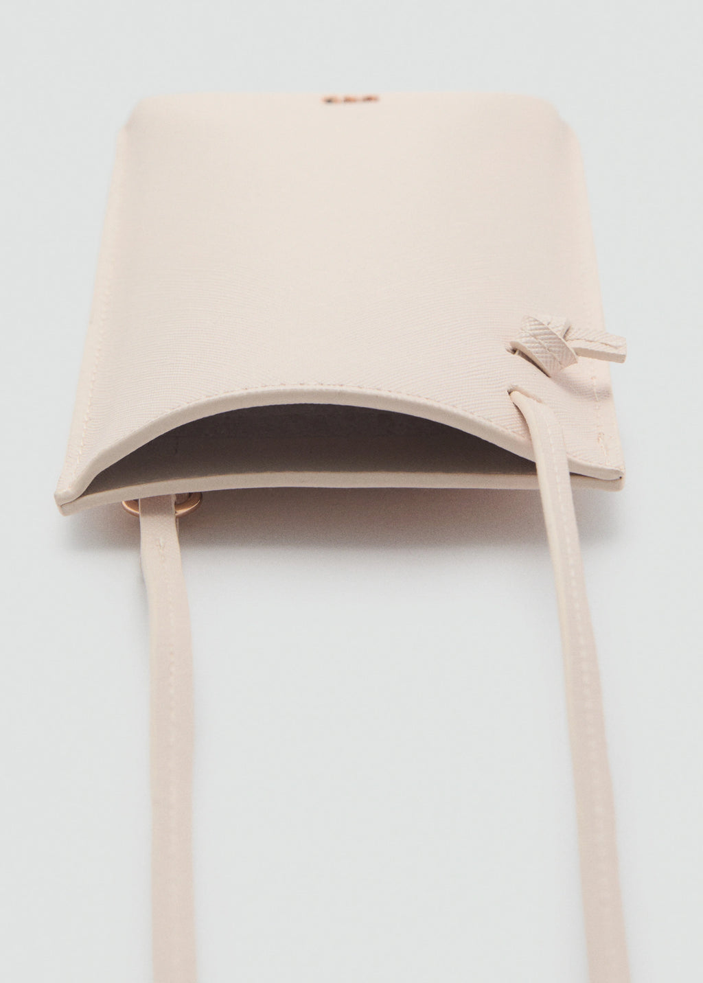 Saffiano Effect Crossbody Mobile Phone Case Off White