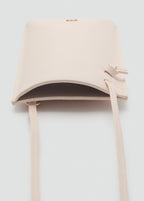 Saffiano Effect Crossbody Mobile Phone Case Off White