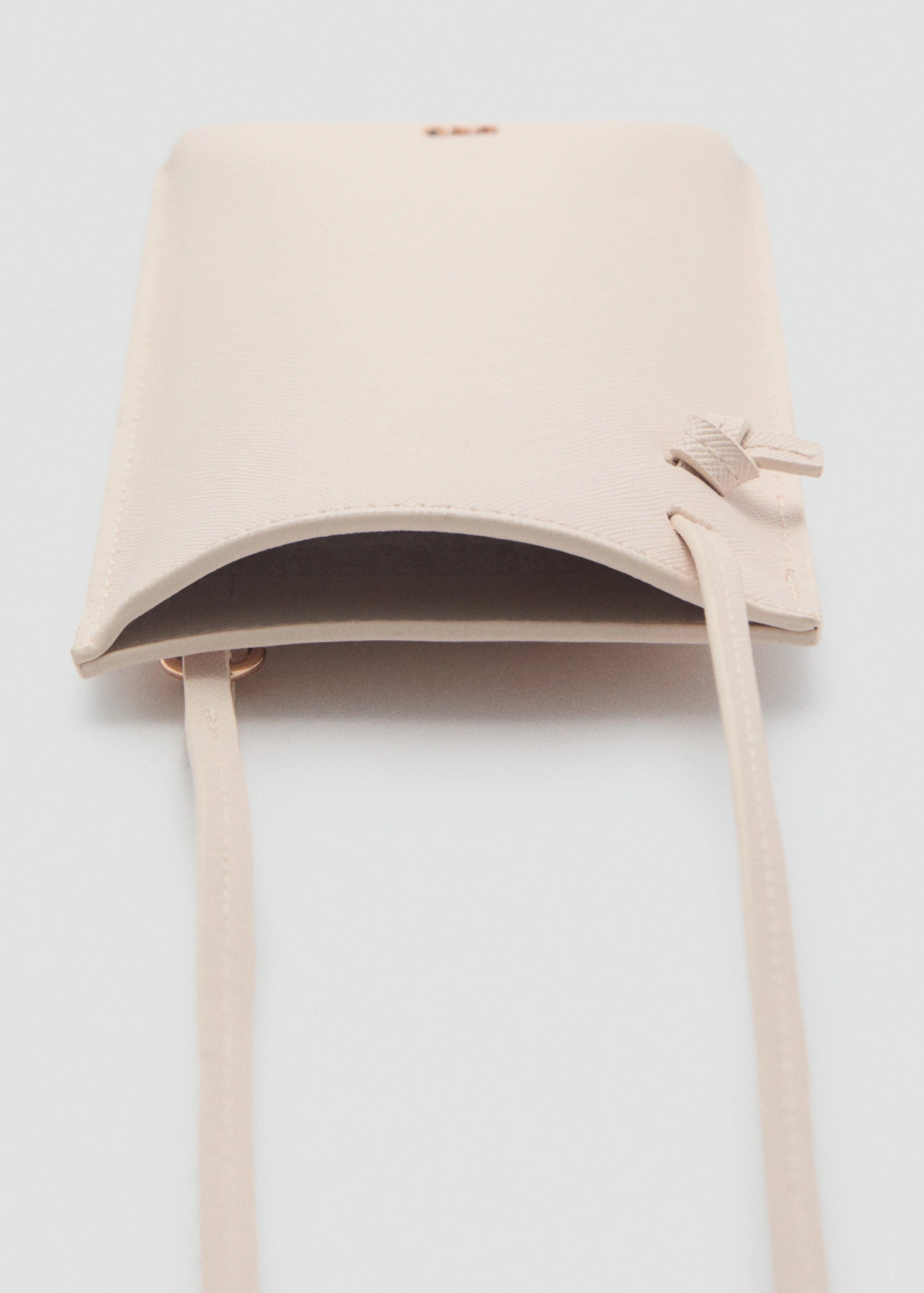 Saffiano Effect Crossbody Mobile Phone Case Off White