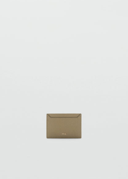 Saffiano Effect Cardholder Khaki