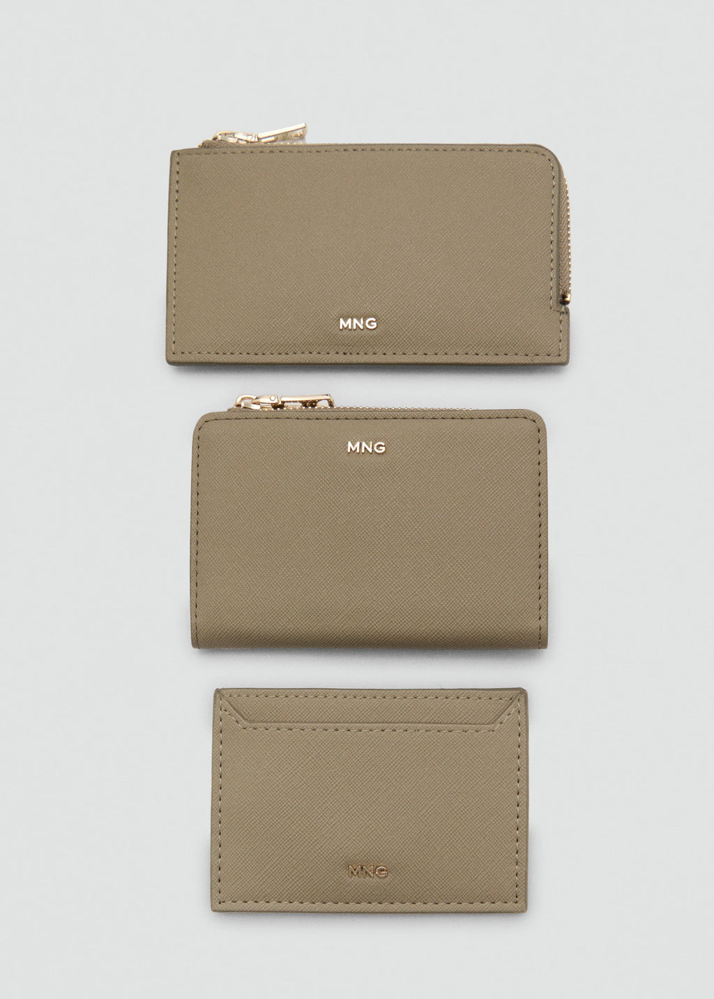 Saffiano Effect Cardholder Khaki