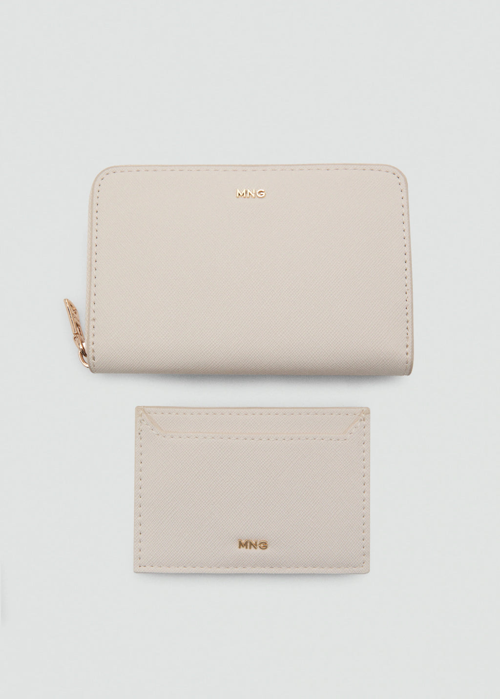 Saffiano Effect Cardholder Off White