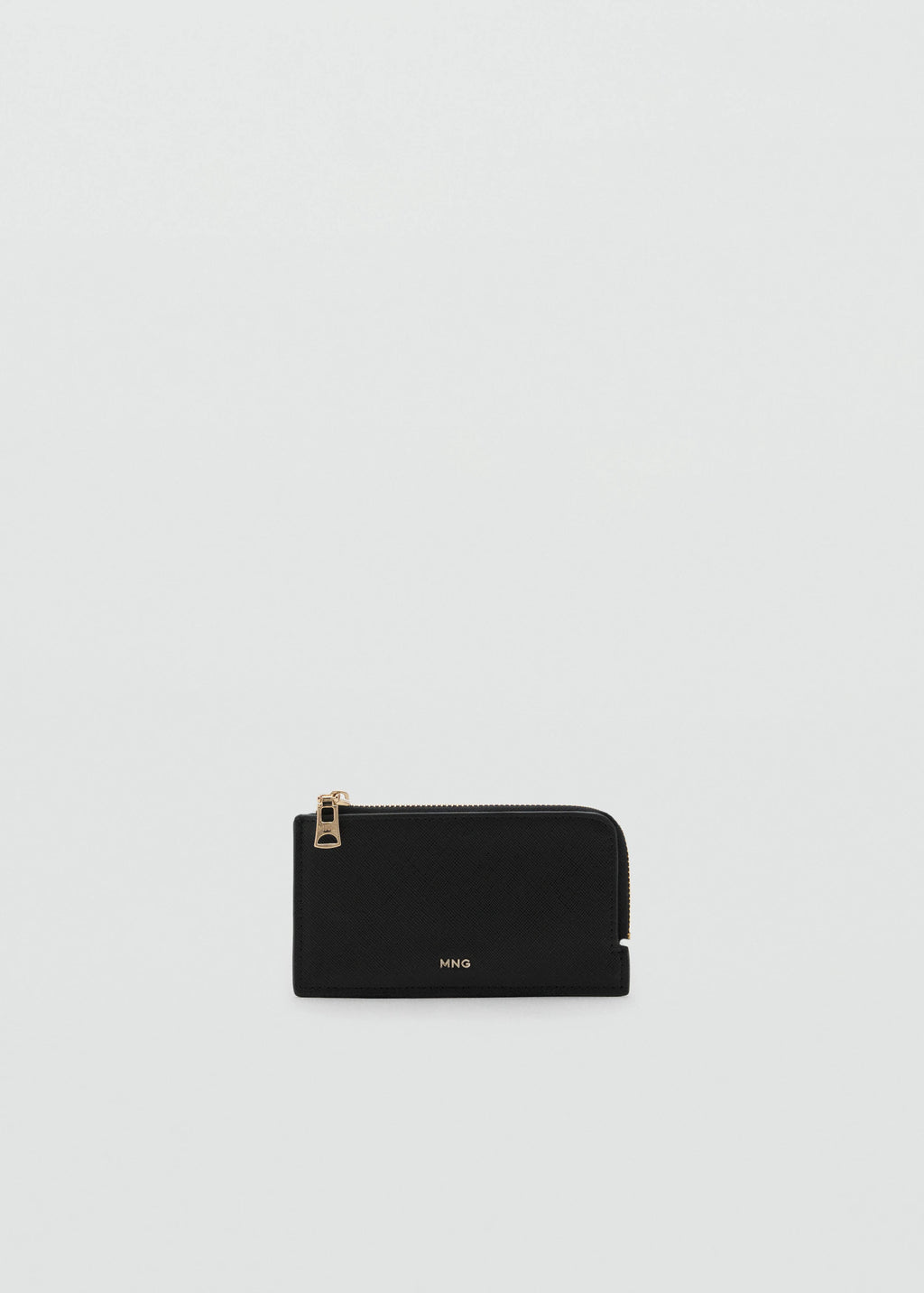 Saffiano Effect Card Holder With Zip Black