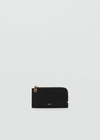 Saffiano Effect Card Holder With Zip Black