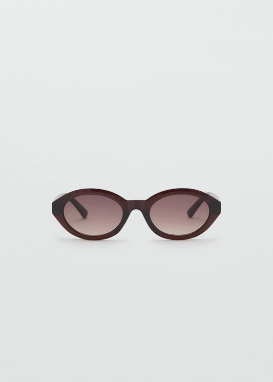 Round Framed Sunglasses Brown