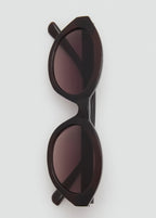 Round Framed Sunglasses Brown