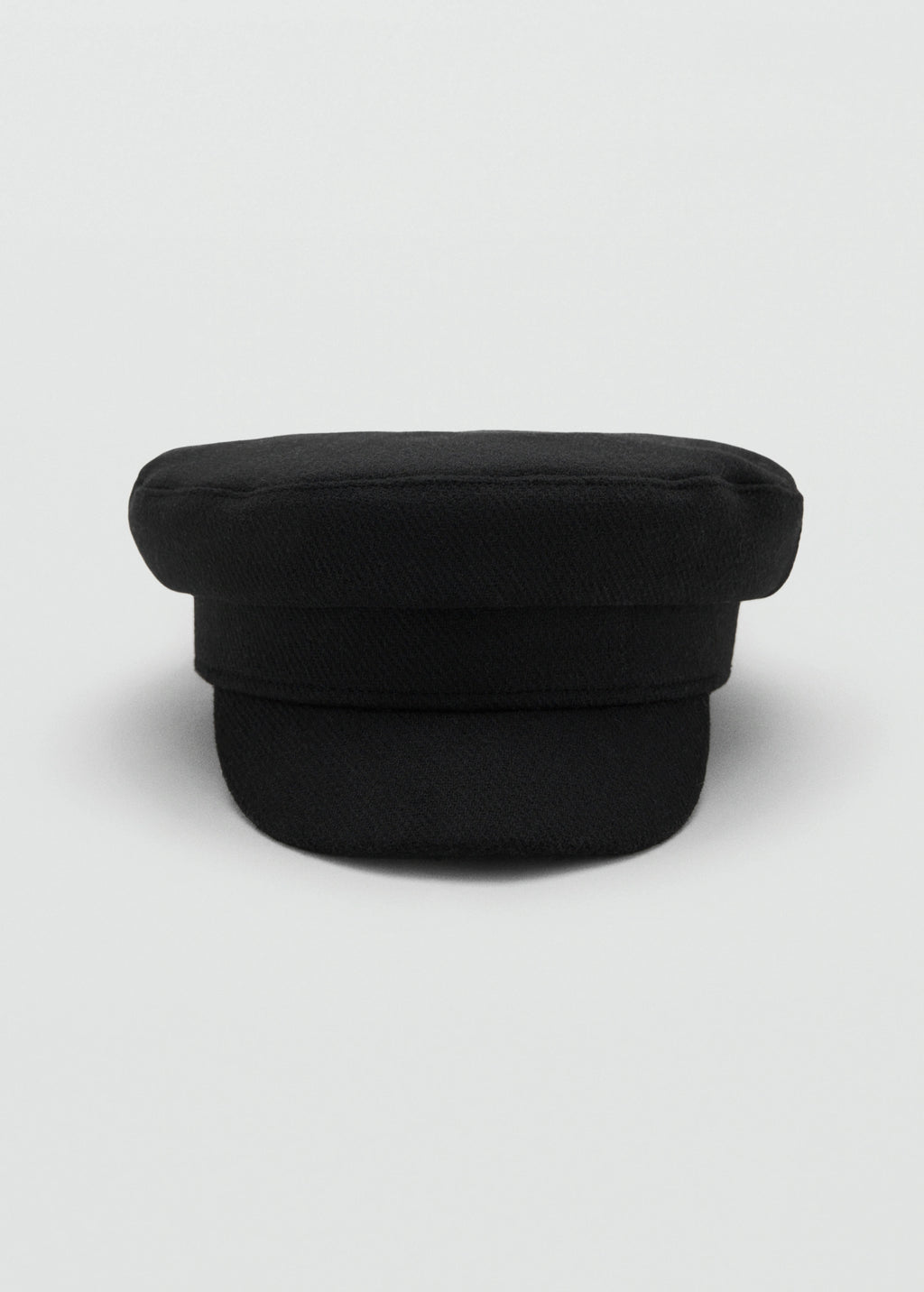 Rigid Wool Blend Baker Boy Cap Black