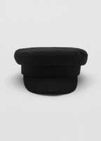 Rigid Wool Blend Baker Boy Cap Black