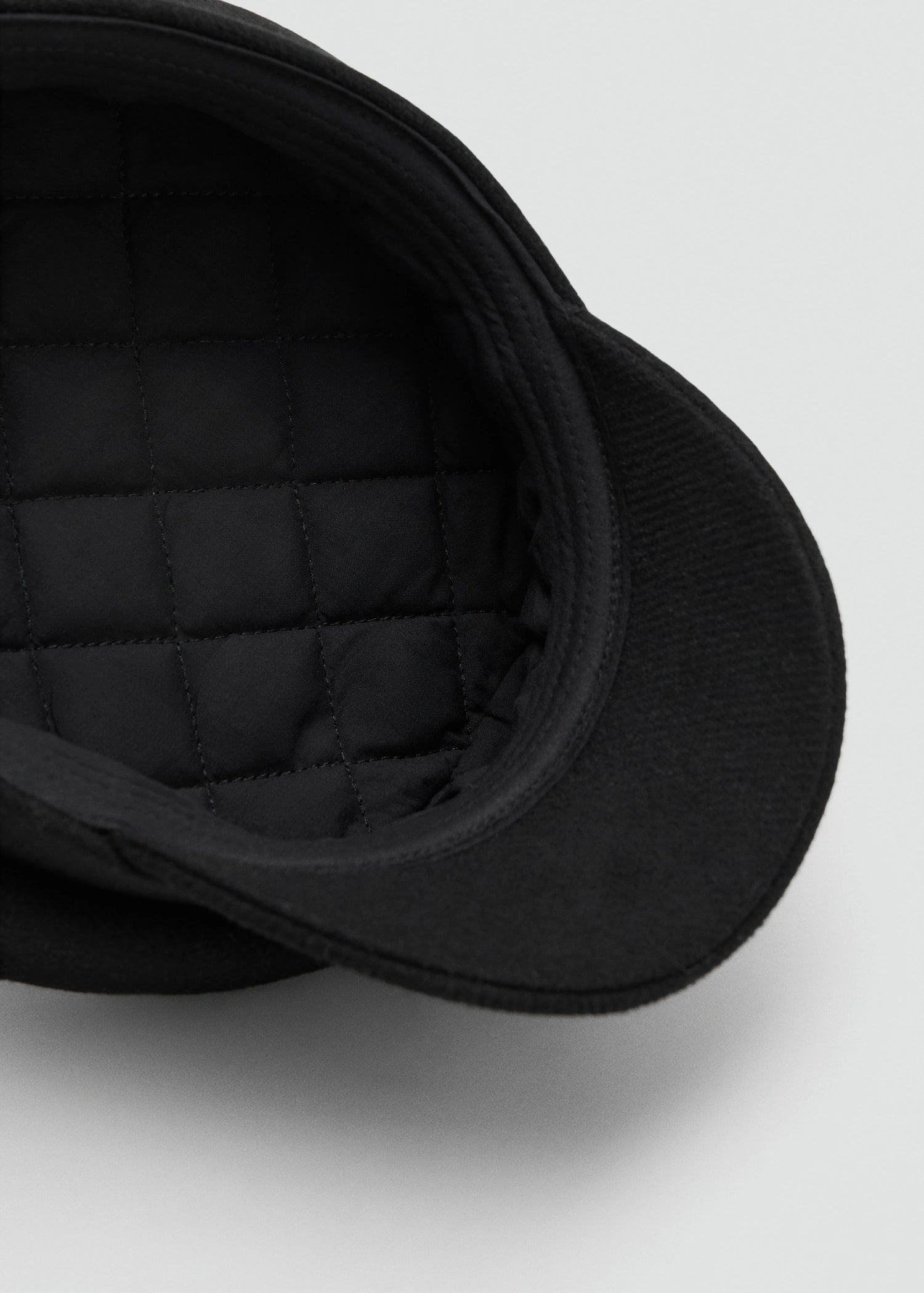 Rigid Wool Blend Baker Boy Cap Black