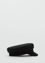 Rigid Wool Blend Baker Boy Cap Black