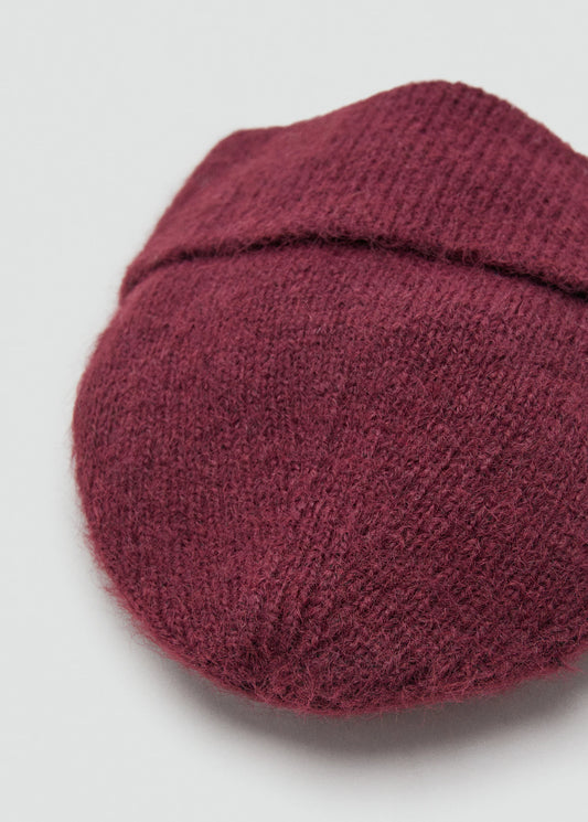 Rib Knit Cap Burgundy