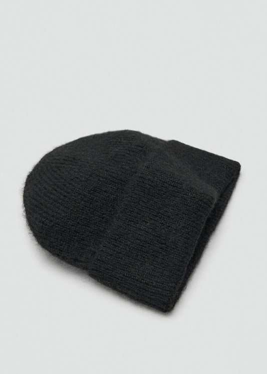 Rib Knit Cap Black