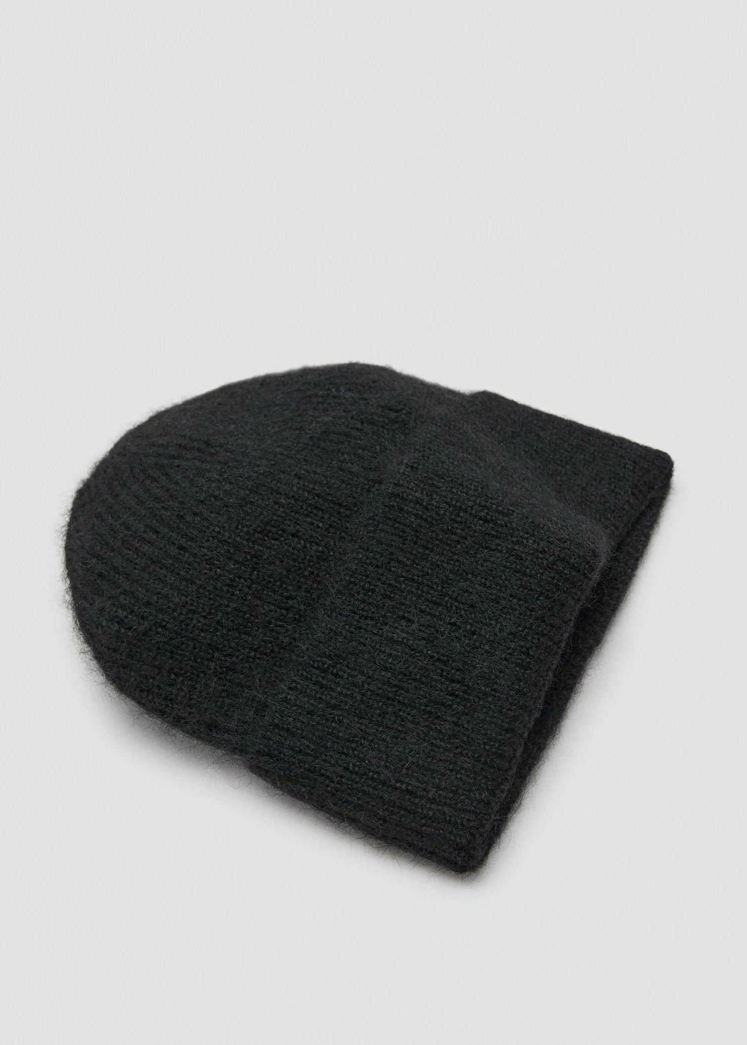 Rib Knit Cap Black