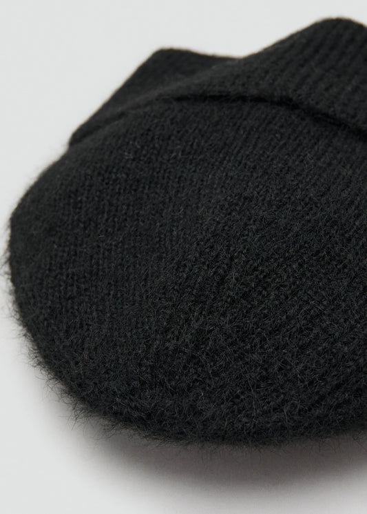 Rib Knit Cap Black