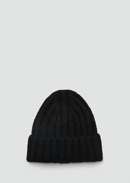 Ribbed Knit Beanie Black