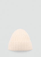 Ribbed Knit Beanie Ecru