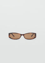 Rectangular Frame Sunglasses Chocolate