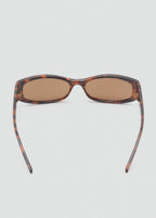Rectangular Frame Sunglasses Chocolate